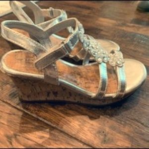 Girls Silver Wedges